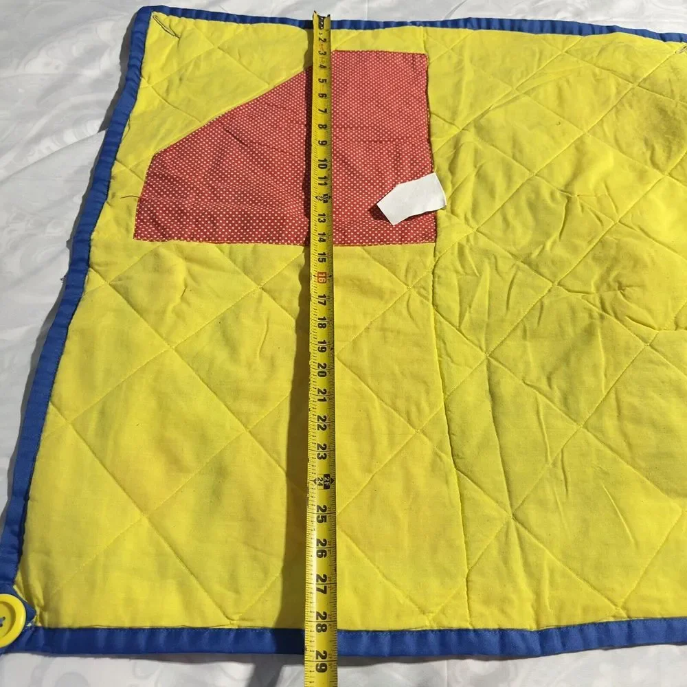 Vintage 1985 Playskool Fold N Go Baby Activity Play Mat Blanket Quilt‎ Squeaker
